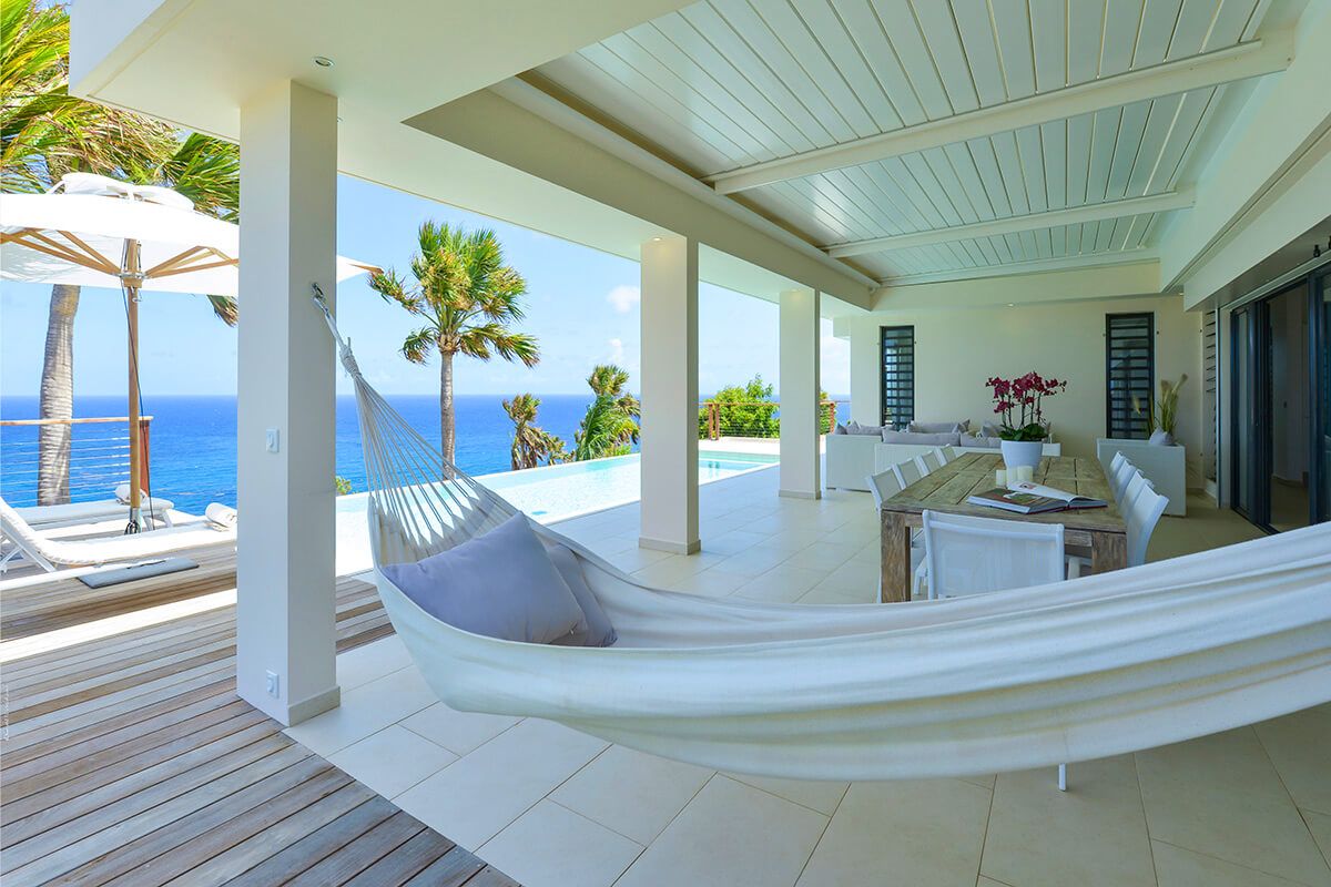 Covered patio and hammock