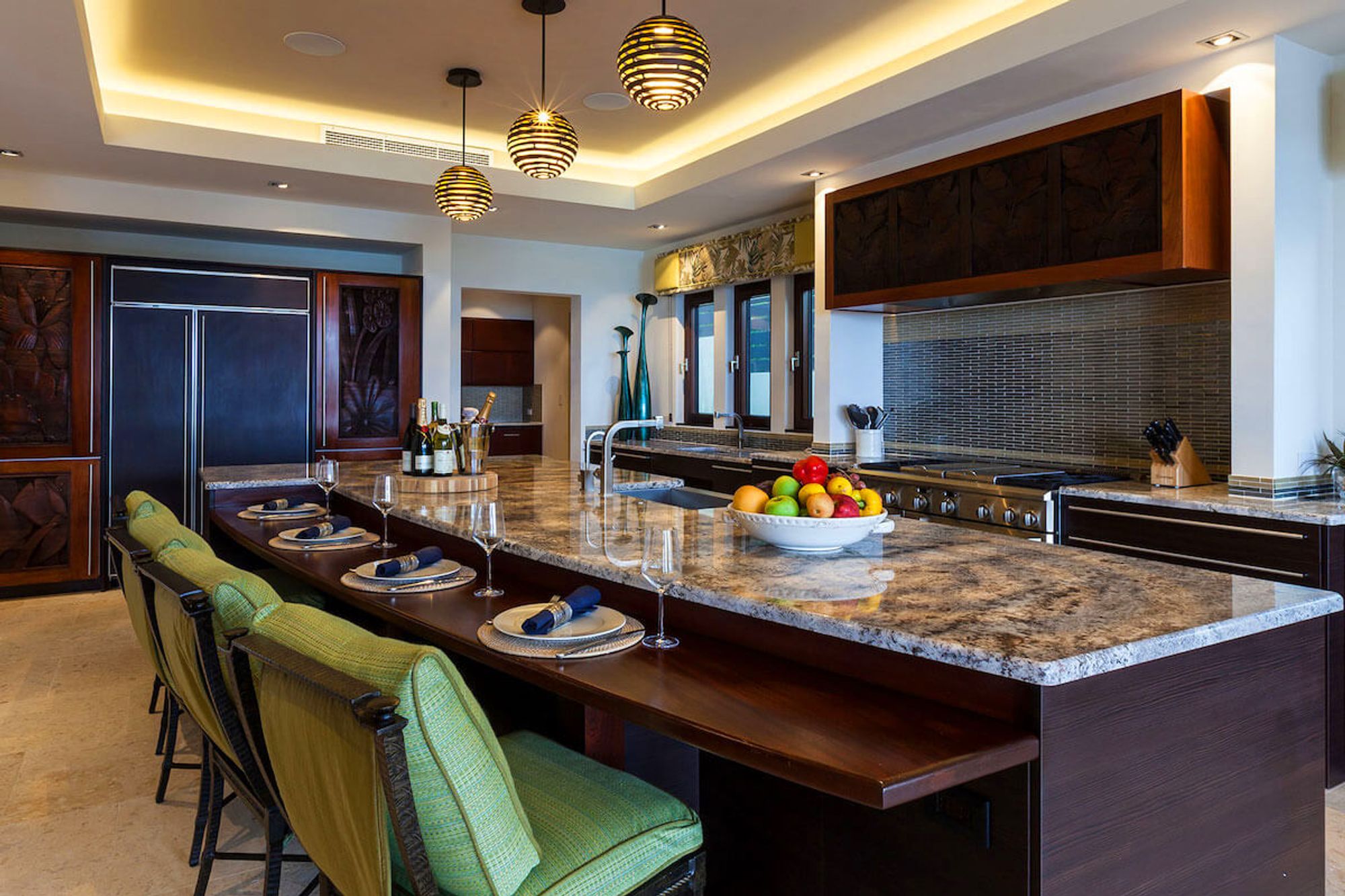 The very well-equipped kitchen in the main house