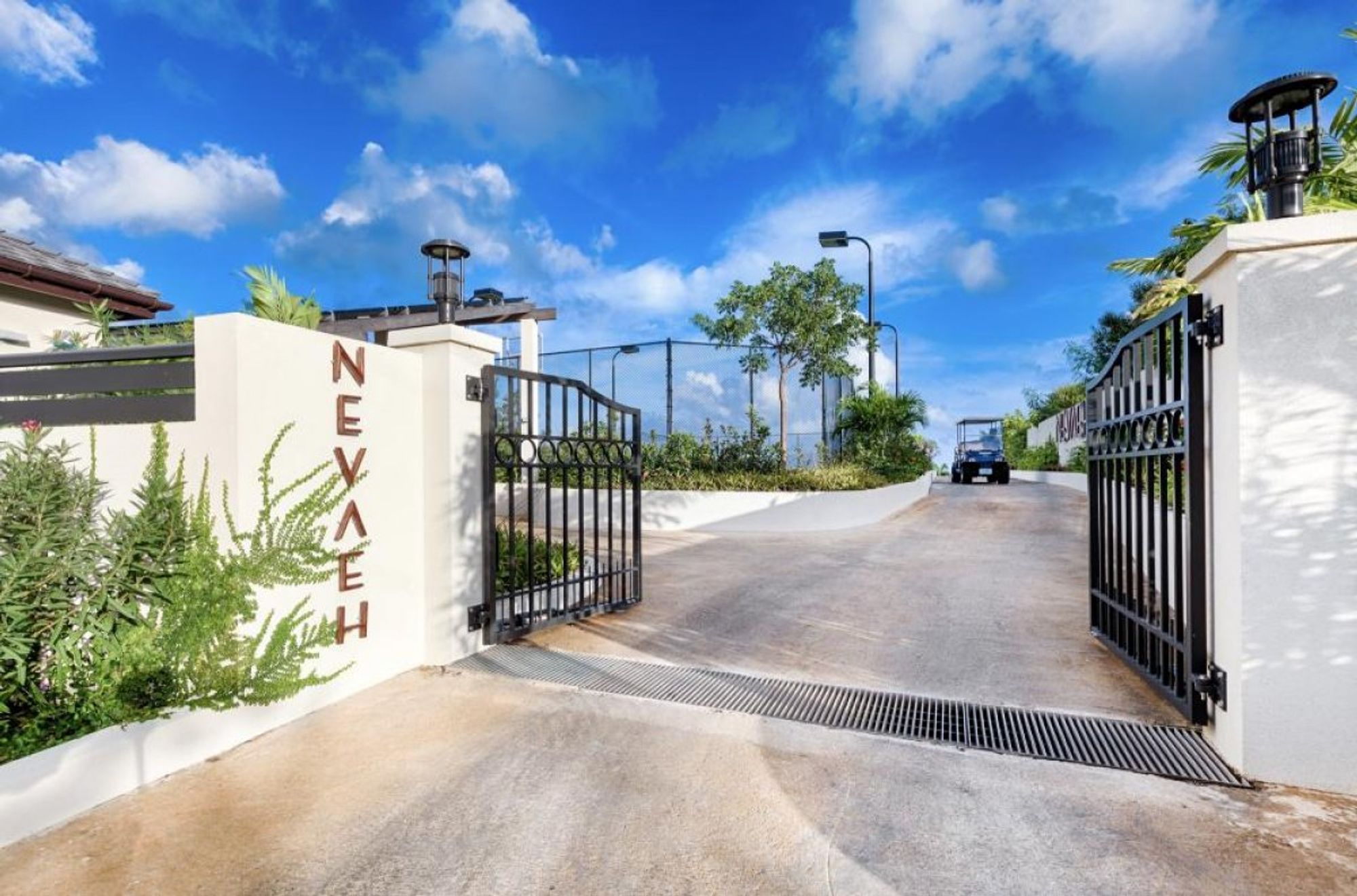 Gated villa entry