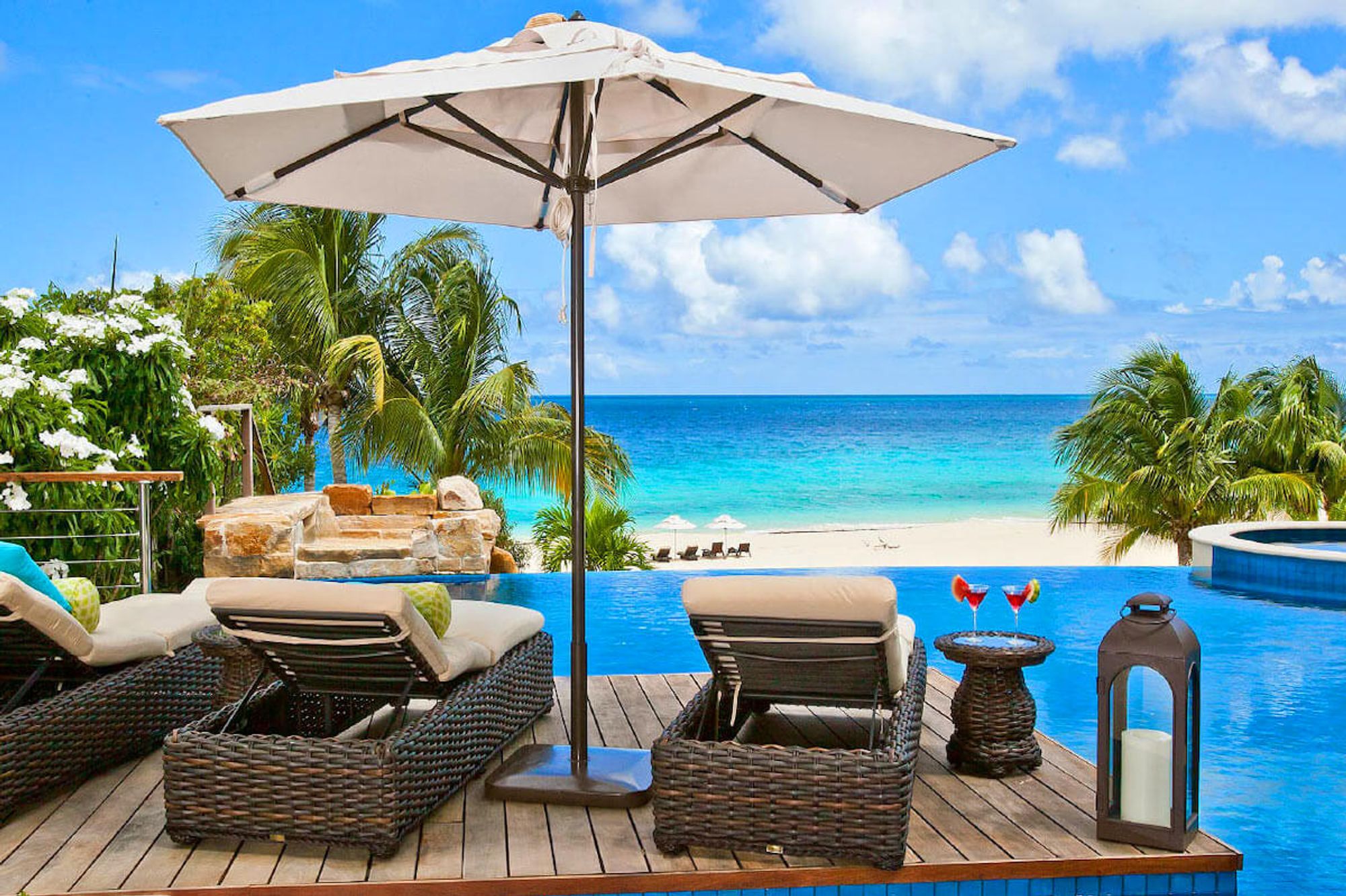 Beach views from the infinity pool