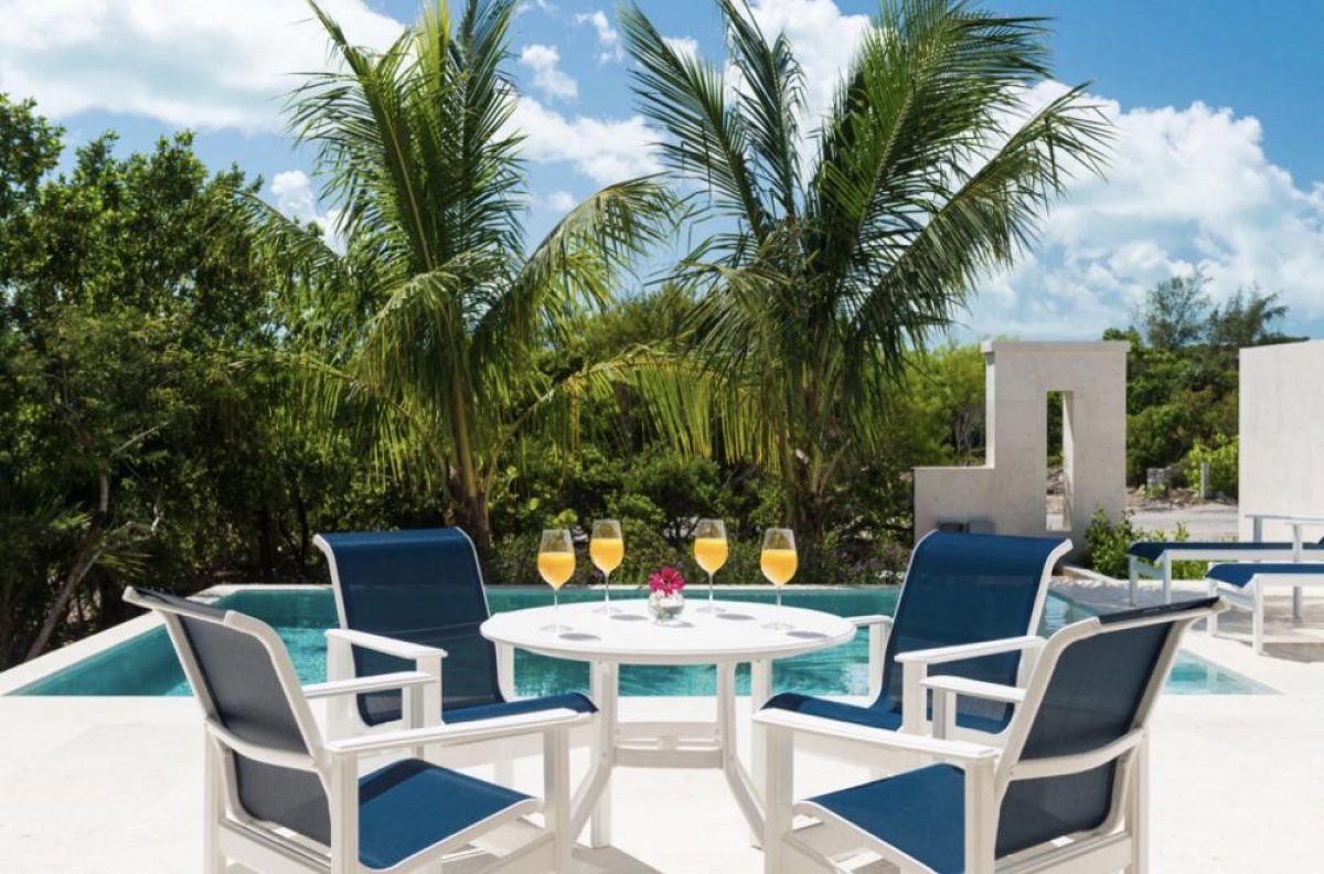 Patio dining table seats four