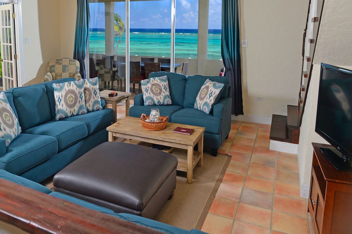 The living area opens to the patio deck