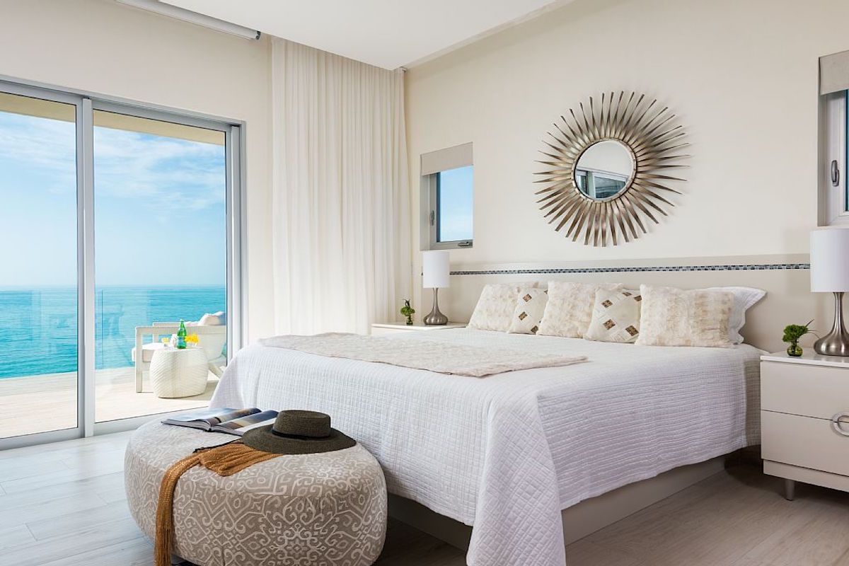 The master bedroom opens to the balcony 