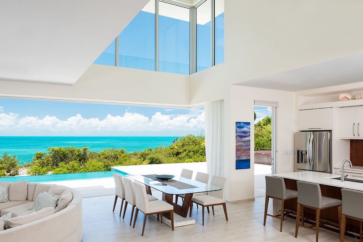 The living area opens to the patio