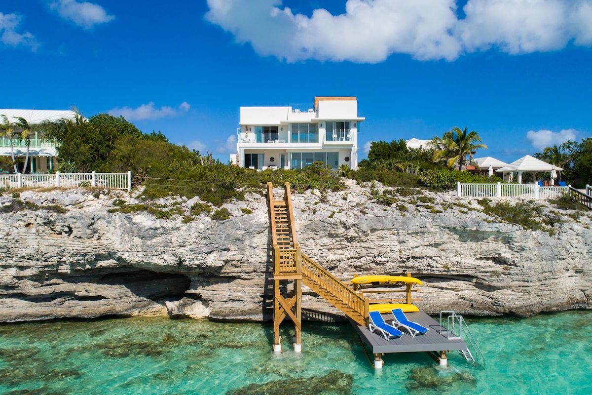 Stairway and ocean dock