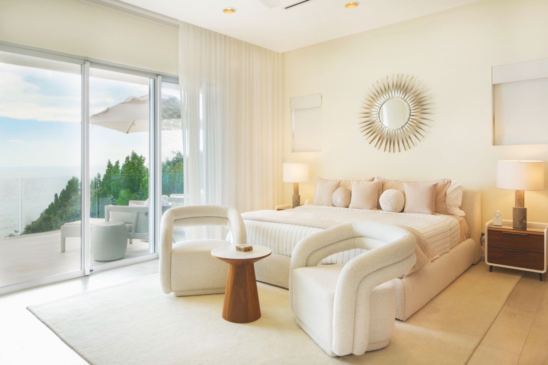 The master bedroom opens to the balcony 