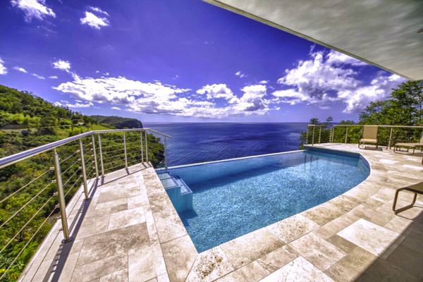 Trou Rolland is located on a hillside overlooking Marigot Bay