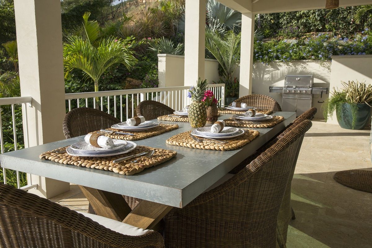 Dining on patio