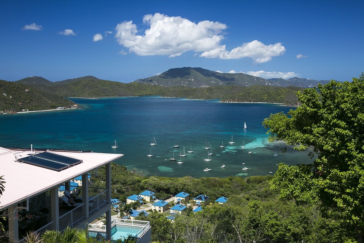 View of Coral Bay from the villa pool area